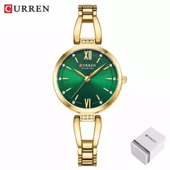 Imagem do Curren-relógio de pulso feminino 9092, luxo, elegante, pulseira de aço inoxidável, pulseira, feminino, moda, para meninas