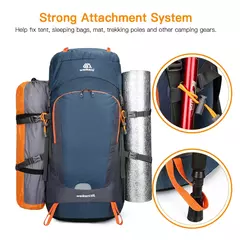 Mochila de caminhada resistente à água com capa de chuva, esporte ao ar livre, mochila de viagem para camping, escalada, montanhismo, 65L - loja online
