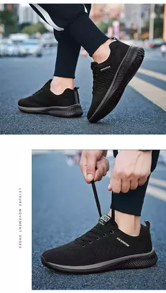 Homens tênis de corrida leve caminhada sapatos esportivos malha clássica respirável sapatos casuais masculinos moda mocassins tênis - comprar online
