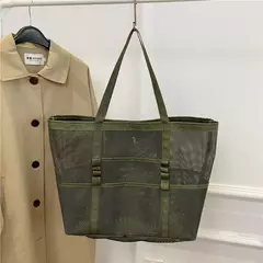 Bolsa de praia de malha portátil para mulheres, maquiagem, bolsa de lavagem, organizador de banho, Shopper Totes, verão - comprar online