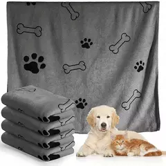 Toalha para animais de estimação 60x100cm, toalha de banho para cães e gatos, microfibra, secagem rápida, absorvente, azul, cinza, produtos de banho para animais de estimação - comprar online