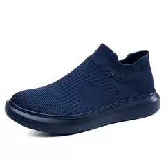 Sapatilha respirável casual masculina, sapatos de deslizamento ultraleves, boca de meia malha, sapatos esportivos para corrida, primavera - loja online