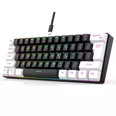 RGB Backlight Wired Mini Teclado Gaming, Ultra Compacto, Impermeável, Pequeno Compacto, 61 Teclas, Fit para PC, Mac Gamers, 60%