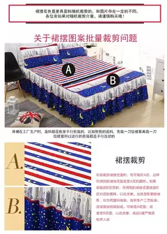 Conjunto de Colcha de Algodão com Bordado, Saia de Cama, Fronhas, Capa de Folha, Rei, Rainha, Duplo, 1.5 m, 1.8 m, 2m, 3 Peças por Conjunto - comprar online