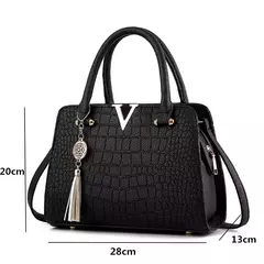 Bolsa de couro de alta qualidade para mulheres, Bolsas de Ombro Crocodilo, Designer de Letras V, Grande Capacidade - loja online