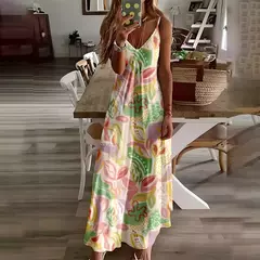 Vestido de cabeçada com estampa floral elegante feminino, casual roupas de praia, plus size, férias, Havaí, novo, 2024