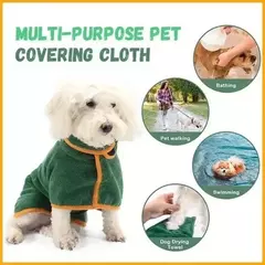 Imagem do Roupão de banho para animais de estimação, toalha de secagem rápida, absorvente de microfibra, macio, toalha ajustável, casaco de preparação para cães pequenos, médios e grandes