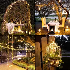 LED Solar Fairy Lights String para decoração ao ar livre, lâmpadas, festão, Natal, pátio, terraço, jardim, festa, jardim - comprar online