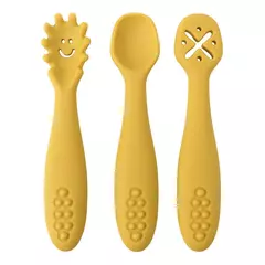 3 pçs colher de silicone garfo para utensílios de bebê conjunto alimentação comida criança aprender a comer treinamento garfo macio talheres utensílios de mesa das crianças na internet