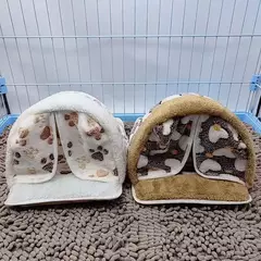 Nova casa de hamster para animais de estimação, camas quentes e macias, gaiola impressa de pelúcia para cobaia, esquilo, ratos, ratos, suprimentos para animais pequenos - loja online