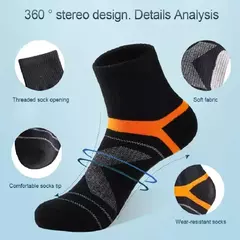 Imagem do Meias esportivas pretas masculinas, casual, macia, correndo, verão, absorvem o suor, respirável, meia masculina, alta qualidade, 3 pares
