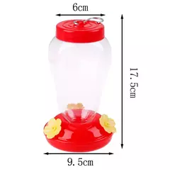 1 pçs novos plástico pássaro alimentador de água garrafa pendurado beija-flor alimentador jardim ao ar livre plástico flor ferro gancho pet pássaro suprimentos na internet