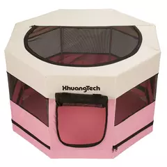 Imagem do Resistente canil grande cão gatos correndo cercadinho pet cerco cerca interior caixa gatinho porco coelho gaiola octogonal metal malha casa