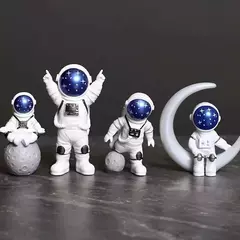 4 pcs Astronauta Figura Estátua Estatueta Spaceman Escultura Brinquedo Educacional Desktop Home Decoração Astronauta Modelo Para Crianças Presente