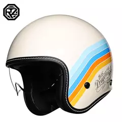 2025 mais recente capacete de motocicleta retrô cascos de motos lente embutida 3/4 meio capacete leve para homens e mulheres capacidade na internet