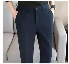 Imagem do Calça de waffle masculina, calça de negócios masculina de casamento e social, vestido de baile e festa, preto e branco, nova moda, 2024
