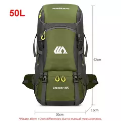 Mochila de viagem impermeável para homens, grande bolsa de caminhada, mochila turística, esportes ao ar livre escalada montanhismo, saco de bagagem 50L