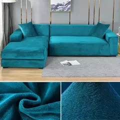Tampa de veludo grosso do sofá para a sala de estar, tampa elástica, sofá de canto em forma L, estiramento, 1,2, 3,4 Seater - comprar online