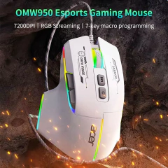 Acer-wired gaming mouse 7200dpi, ergonômico, macroprogramável, personalizado rgb efeito de lâmpada, para casa, escritório, desktop, computador