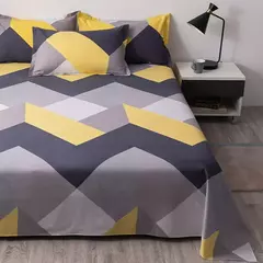 WASART-Geometria Impresso Conjunto de Lençol de Cama de Casal Luxo, 2 Pessoas, Queen e King Size, Super Cozy, Casal - loja online