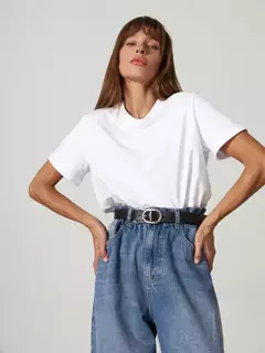 Bornladies-Camiseta solta de manga curta feminina, tops sólidos básicos, camisas de assentamento elegantes, 100% algodão, 230g/?, verão - loja online