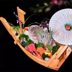 Artesanal De Madeira Japonesa Sushi Barcos, Bandeja De Marisco, Navio Sashimi, Assorted Cold Dish, Restaurante Ferramenta, Grande, 40cm a 90cm