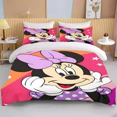 Minnie Mickey Mouse cama conjunto para meninas, capa de edredão, gêmeo, rainha, rei, desenhos animados, capa macia, 2 fronhas, 3 pcs - comprar online