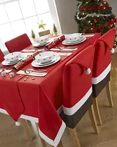 1-6 pçs decoração de natal capas de cadeira papai noel chapéu vermelho cadeira boné cozinha jantar cadeira slipcovers conjuntos para o feriado de natal - Wolf Magazine