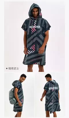 Imagem do HOTMANGO-Toalha Poncho de Microfibra, Traje Surf Beach, Roupete de Banho com Capuz, Atividades Impermeáveis, Homens e Mulheres Adultos