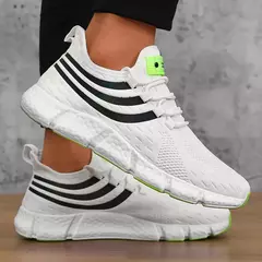 Tênis de plataforma respirável para mulheres, sapatos de renda, confortável, casual, ao ar livre, corrida, esportes, moda feminina - comprar online
