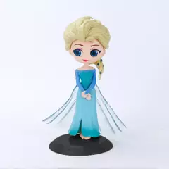 Miniso 14cm princesas q posket figuras elsa anna mulan tinker bell elsa aladdin kawaii boneca brinquedo decoração do bolo modelo menina gif
