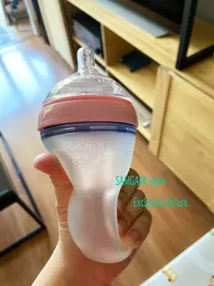 Garrafa de silicone para crianças, BPA Free Feeding Bottle para crianças, Verde e rosa, 5 oz e 8 oz, 2 pacotes - loja online