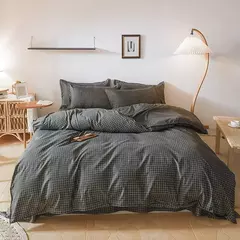 Preto branco pequenos verifica impresso conjunto de cama floral capa edredão fronha conjunto cama folha colcha único rainha rei tamanho na internet