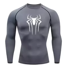 Camiseta masculina de segunda pele correndo, esportes de proteção solar Fitness Rashgarda, mangas compridas MMA, camisa de compressão, roupas de treino