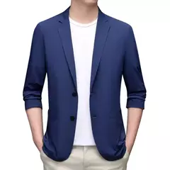 Blazer ultrafino e leve para homens, jaqueta casual, terno elástico respirável, sólido, anti-rugas, tamanho grande, primavera, outono - loja online