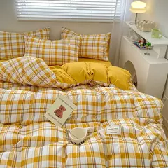 Conjunto de cama estilo xadrez, capa de edredom para pele, lençol fronha, roupa de cama de casa, solteiro, completo, queen, king size - Wolf Magazine