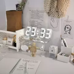 LED Digital Wall Decoração Relógio, 3D Glow Night Mode, Relógio Eletrônico Ajustável, Sala Estética, Decoração do Quarto - loja online