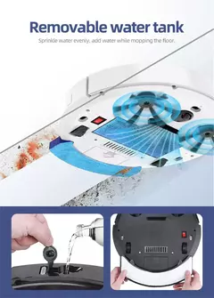 Aspirador Robô Inteligente Sem Fio, Multifuncional, Super Silencioso, Esfregando a Vácuo, Umidificador, Uso Doméstico, Novo