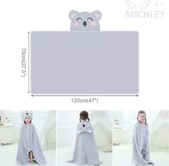 Imagem do MICHLEY-toalhas de banho com capuz para criança, roupão macio, cobertor swaddle de sono quente, chuveiro para meninos e meninas, recém-nascido 0-9T