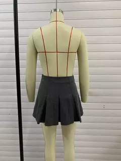 TRAFZA-Mini-saia plissada vintage feminino, calção de cintura alta, casual, em camadas, monocromática, primavera, verão, moda, sexy, 2022 - comprar online