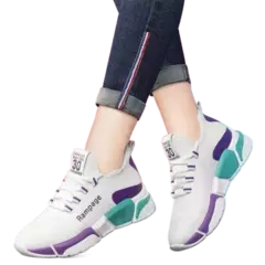 Imagem do Sapatos esportivos respiráveis vulcanizados para mulheres, tênis casual de malha de jogging, sapatilhas femininas ao ar livre, 36-40 tênis
