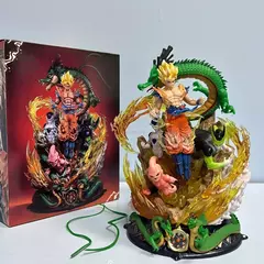 Dragon Ball Z Anime Figurine, Son Goku, Freeza Shenron, Estátua Super Saiyan, boneca modelo PVC, presentes de Natal Toy, 23cm - comprar online