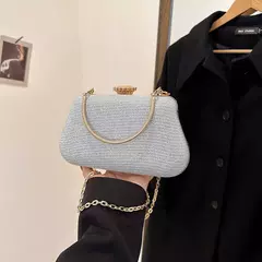 Saco de noite luxuoso para mulheres, alto design, banquete de festa, saco de glitter para senhoras, embreagem do casamento, bolsa de ombro, bolsa de corrente, marca - comprar online