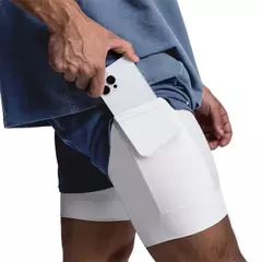 Calções esportivos masculinos de deck duplo, secagem rápida, moletom de corrida muscular, 2 em 1, treino de fitness, verão - loja online