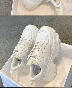 2024 novo verão preto chunky tênis casuais feminino nova moda plataforma sapatos esportivos femininos malha sapatos de plataforma de couro - loja online