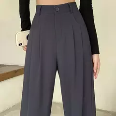 Calça feminina clássica de cintura alta, calça larga, reta, clássica, verão, outono, fato da moda, Lady, 2022 - comprar online