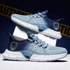 Tênis leve em malha respirável masculino, tênis de corrida confortável, casual, ao ar livre, corrida, nova moda na internet