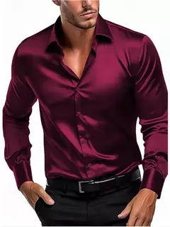 Camisa monocromática masculina, cardigã de lapela de lazer, tops de mangas compridas, slim fit, nova, primavera e outono, 2022 - loja online