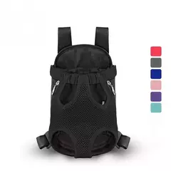 Ombro duplo respirável portátil viagem pet cão transportadora mochila malha transportadora saco frontal para pequenos cães gatos ao ar livre - loja online