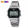 Skmei-Relógio digital à prova d'água para homens, pulseira de aço inoxidável, display LED, relógios esportivos casuais, moda, 1123